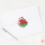 Sticker Rond Drapeau déchiré de Biélorussie (Enveloppe)