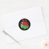 Sticker Rond Drapeau déchiré de Biélorussie (Enveloppe)
