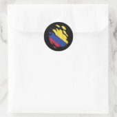 Sticker Rond Drapeau déchiré de Colombie (Sac)