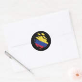 Sticker Rond Drapeau déchiré de Colombie (Enveloppe)