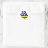 Sticker Rond Drapeau déchiré de Curaçao (Sac)