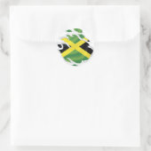 Sticker Rond Drapeau déchiré de Jamaïque (Sac)