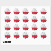 Sticker Rond Drapeau déchiré de Pologne (Feuille)