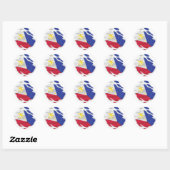 Sticker Rond Drapeau déchiré des Philippines (Feuille)