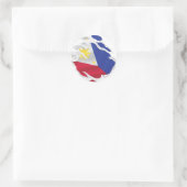 Sticker Rond Drapeau déchiré des Philippines (Sac)