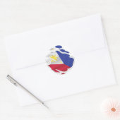Sticker Rond Drapeau déchiré des Philippines (Enveloppe)