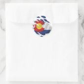 Sticker Rond Drapeau déchiré du Colorado (Sac)