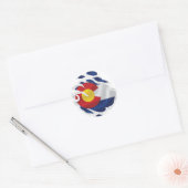 Sticker Rond Drapeau déchiré du Colorado (Enveloppe)