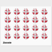 Sticker Rond Drapeau déchiré du Danemark (Feuille)