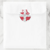 Sticker Rond Drapeau déchiré du Danemark (Sac)