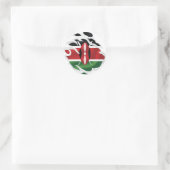 Sticker Rond Drapeau déchiré du Kenya (Sac)