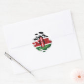 Sticker Rond Drapeau déchiré du Kenya (Enveloppe)