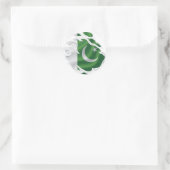 Sticker Rond Drapeau déchiré du Pakistan (Sac)