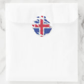 Sticker Rond Drapeau déchiré Islande (Sac)