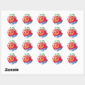 Sticker Rond Drapeau déchiré par l'Érythrée (Feuille)