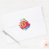 Sticker Rond Drapeau déchiré par l'Érythrée (Enveloppe)