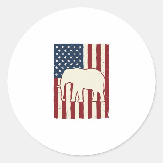 Sticker Rond Drapeau d'éléphant patriotique Conception vectorie (Devant)