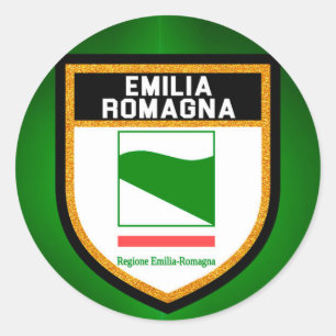 Sticker Rond Drapeau d'Émilies-Romagne