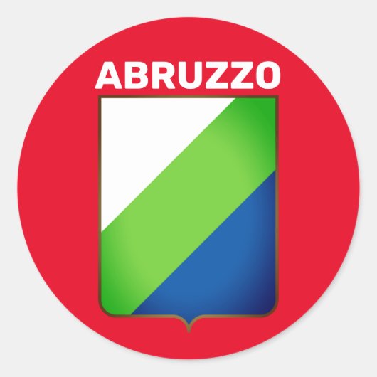 Sticker Rond Drapeau des Abruzzes (Italie) (Devant)