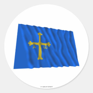 Sticker Rond drapeau des Asturies