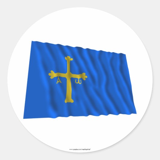 Sticker Rond drapeau des Asturies (Devant)
