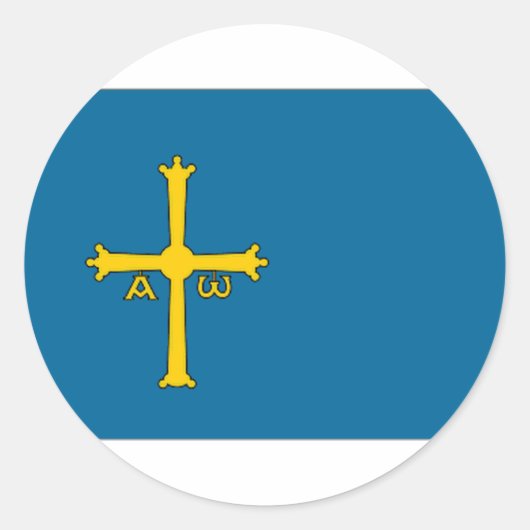 Sticker Rond Drapeau des Asturies en Espagne (Devant)
