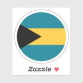 Sticker rond drapeau des Bahamas (Feuille)