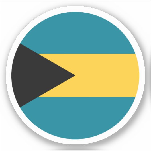 Sticker rond drapeau des Bahamas (Devant)