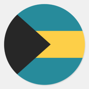 Sticker Rond Drapeau des Bahamas