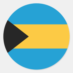 Sticker Rond Drapeau des Bahamas