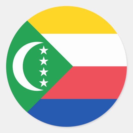 Sticker Rond Drapeau des Comores (Devant)