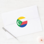 Sticker Rond Drapeau des Comores (Enveloppe)