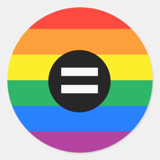 Sticker Rond Drapeau des droits des homosexuels (Devant)