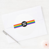 Sticker Rond Drapeau des droits gays (Enveloppe)