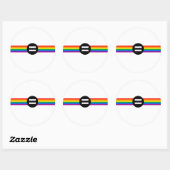 Sticker Rond Drapeau des droits gays (Feuille)