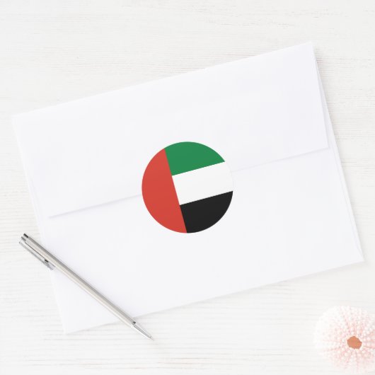 Sticker Rond Drapeau des Émirats arabes unis (Enveloppe)