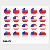 Sticker Rond Drapeau des Etats-Unis (Feuille)