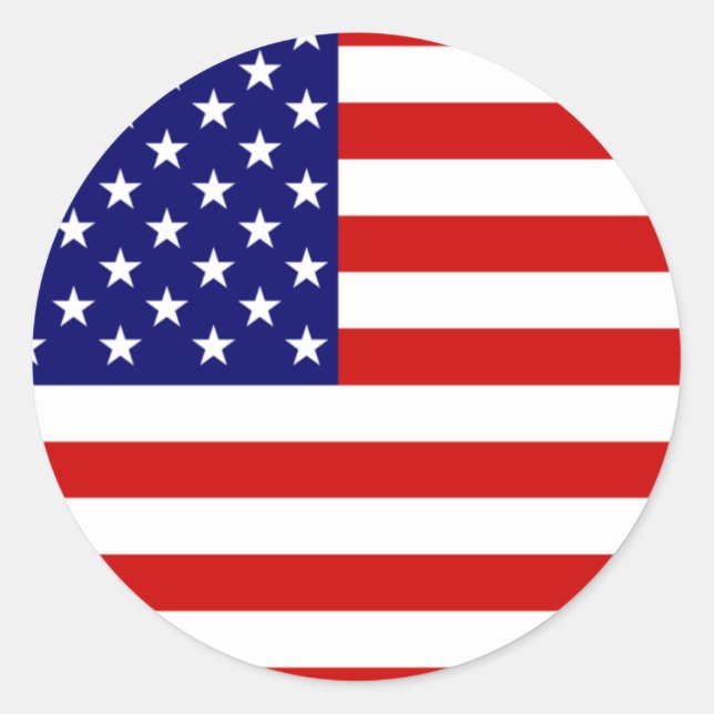 Sticker Rond Drapeau des Etats-Unis (Devant)