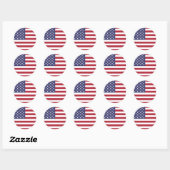 Sticker Rond Drapeau des États-Unis (Feuille)