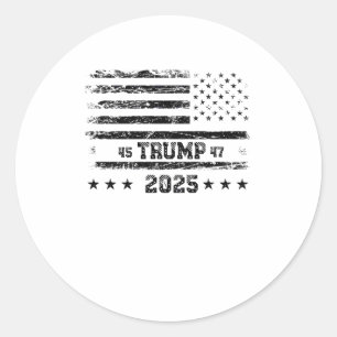 Sticker Rond Drapeau Des Etats-Unis.Président Donald Trump.r