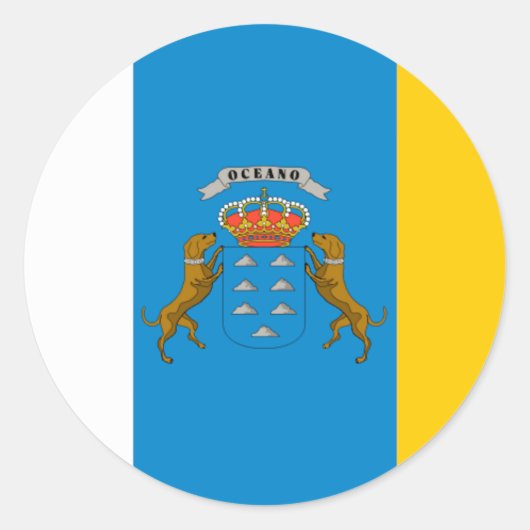 Sticker Rond Drapeau des îles Canaries (Espagne) (Devant)