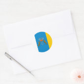 Sticker Rond Drapeau des îles Canaries (Espagne) (Enveloppe)