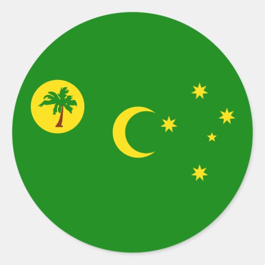 Sticker Rond Drapeau des îles Cocos (Keeling) (Devant)
