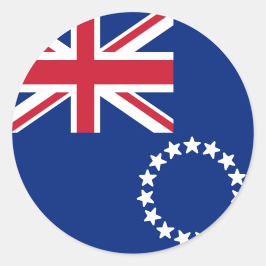 Sticker Rond Drapeau des Îles Cook (Devant)