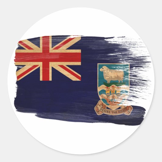 Sticker Rond Drapeau des îles Falkland (Devant)