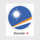 Sticker rond Drapeau des Îles Marshall (Feuille)