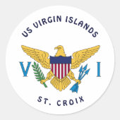Sticker Rond Drapeau des îles Vierges américaines Ste-Croix Per (Devant)