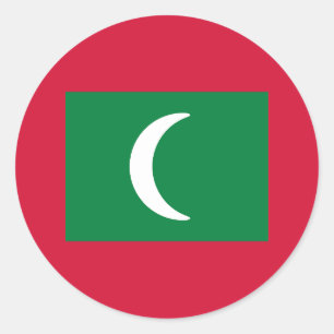 Sticker Rond Drapeau des Maldives