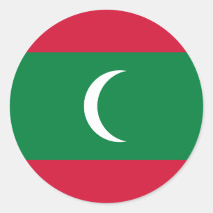 Sticker Rond Drapeau des Maldives