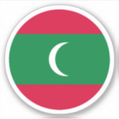 Sticker rond Drapeau des Maldives (Devant)